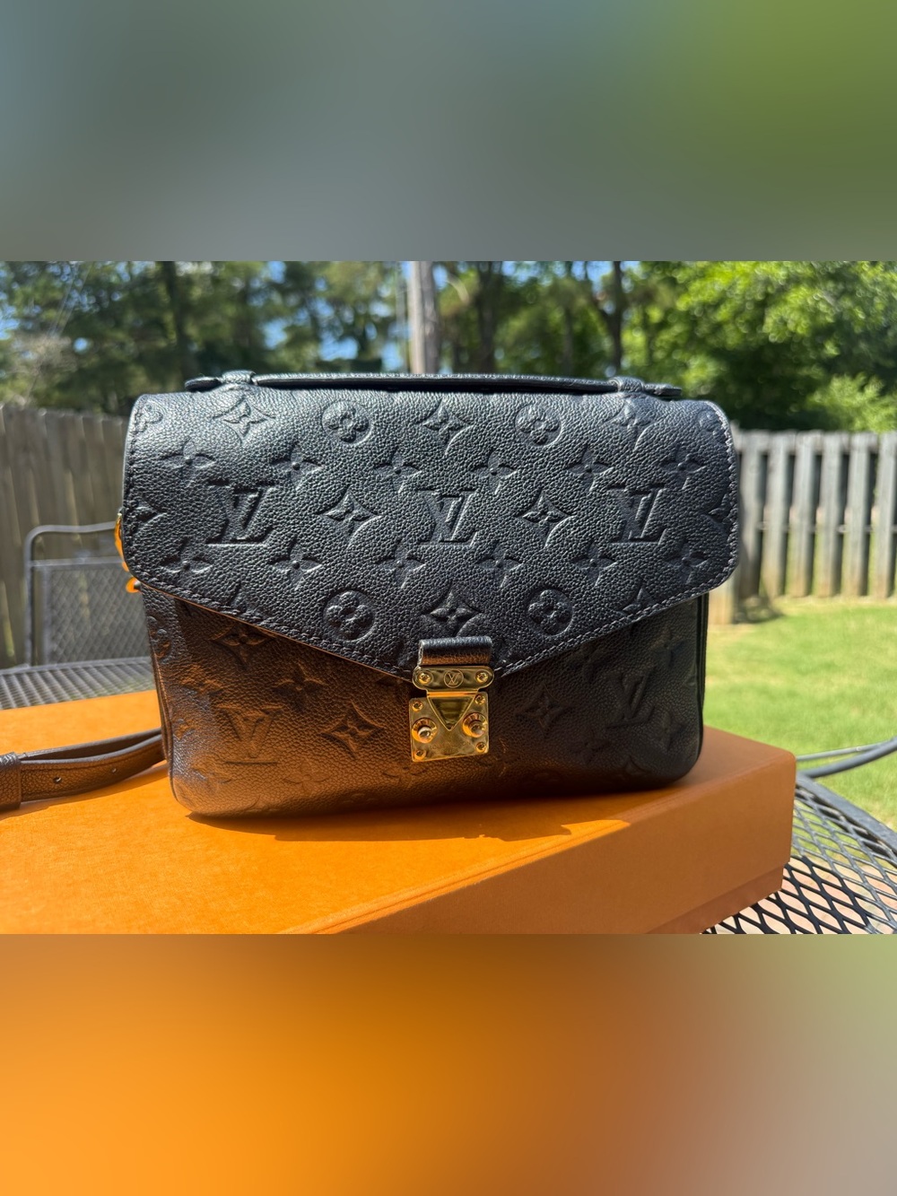 Louis Vuitton Black Monogram Empreinte Leather Pochette Metis Style Shoulder Bag